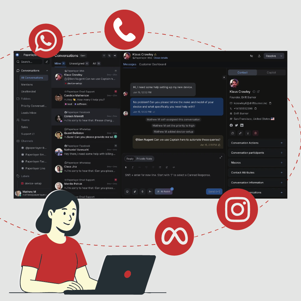 Ilustração de Atendimento Omnichannel